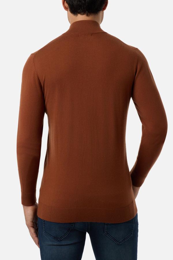 Caramelized Full Zip Man Turtleneck Sweater Caramelized