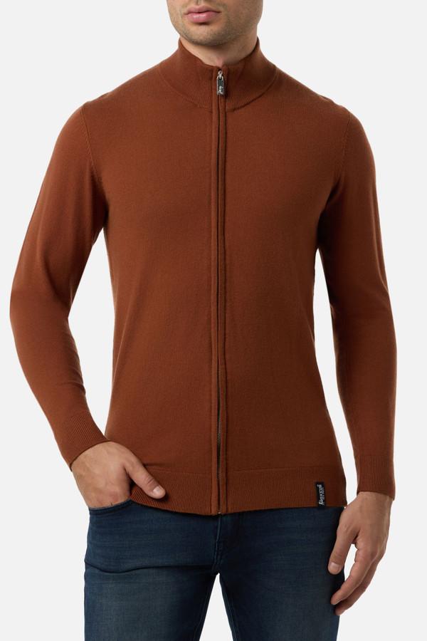 Caramelized Full Zip Man Turtleneck Sweater Caramelized