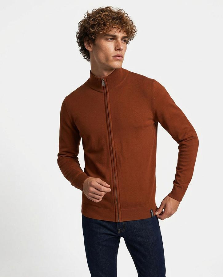 Caramelized Full Zip Man Turtleneck Sweater Caramelized