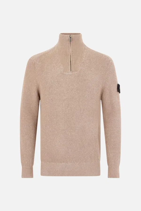 Maglione Mezza Zip Noisette