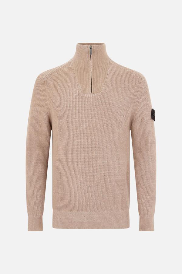 Noisette Half Zip Man Sweater Noisette