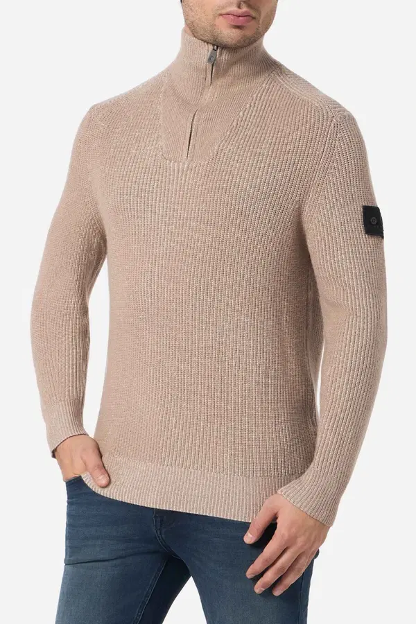 Maglione Mezza Zip Noisette
