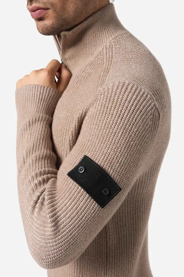 Maglione Mezza Zip Noisette