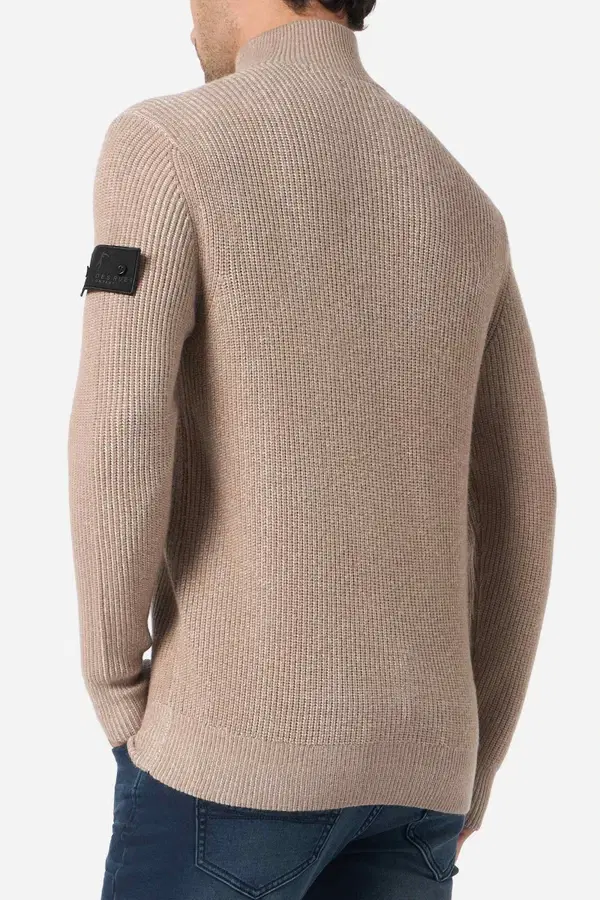 Maglione Mezza Zip Noisette