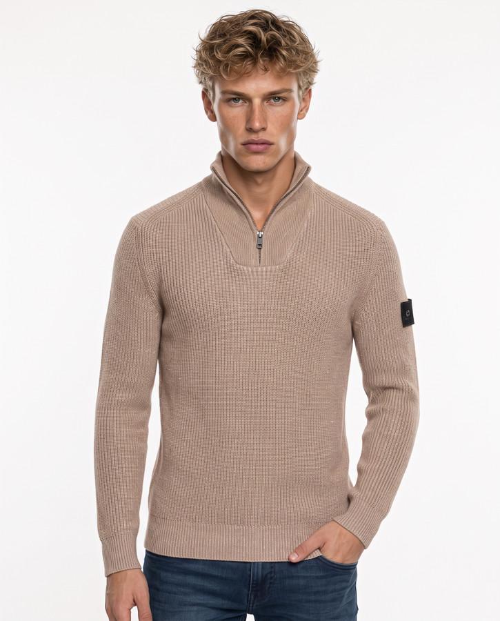 Noisette Half Zip Man Sweater Noisette