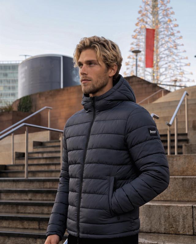 Black Reversible Padded Jacket Black