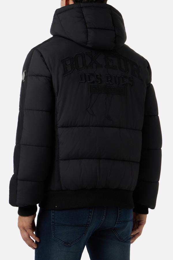 Black Logo Padded Jacket With Tone-On-Tone Details Black-Black