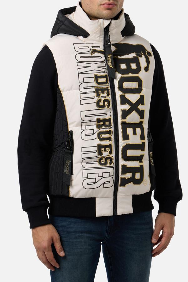 Logo Padded Gilet With Gold Details Warm Blank-Black