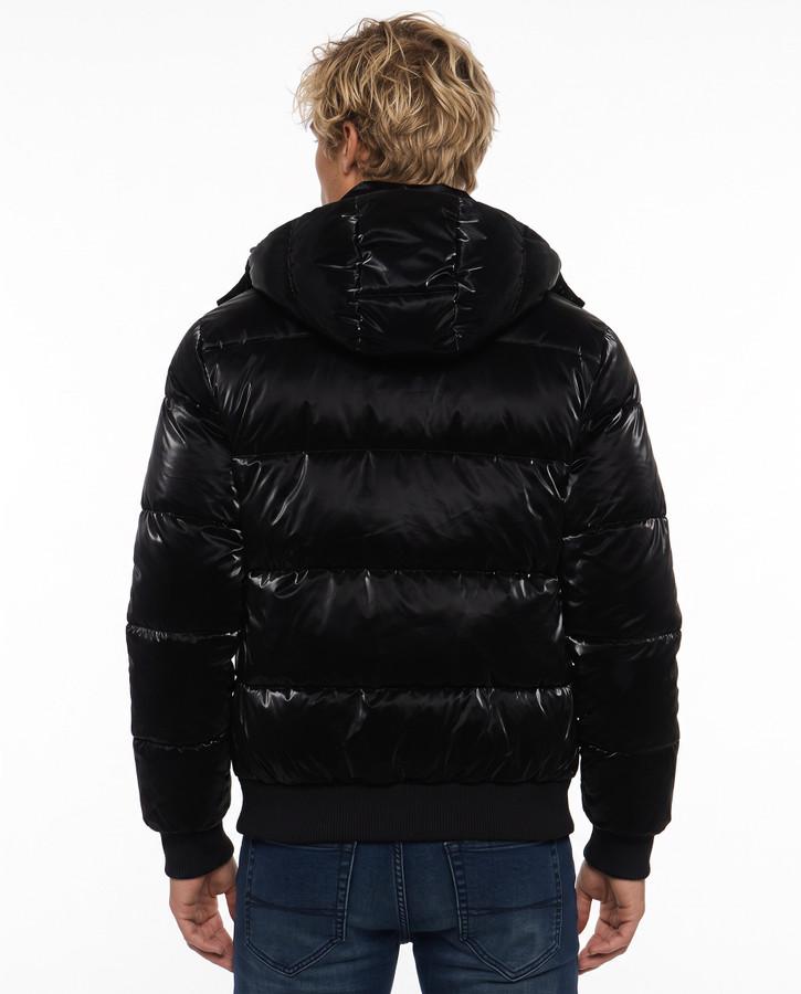 Super Shiny Black Padded Jacket Black