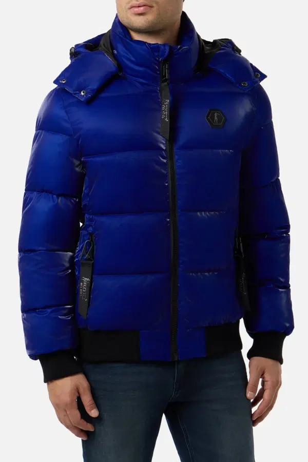 Super Shiny Cyber Blue Padded Jacket Cyber Blue