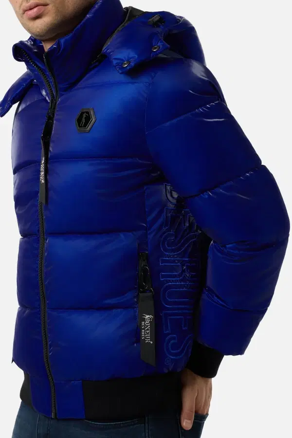 Super Shiny Cyber Blue Padded Jacket Cyber Blue