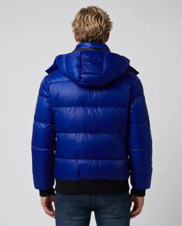 Super Shiny Cyber Blue Padded Jacket Cyber Blue