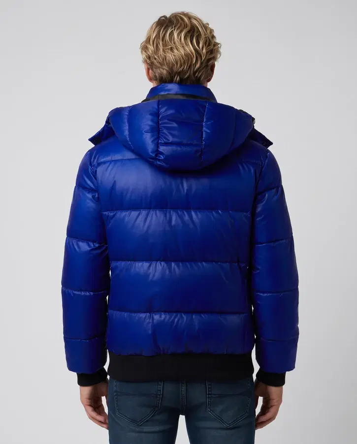 Super Shiny Cyber Blue Padded Jacket Cyber Blue