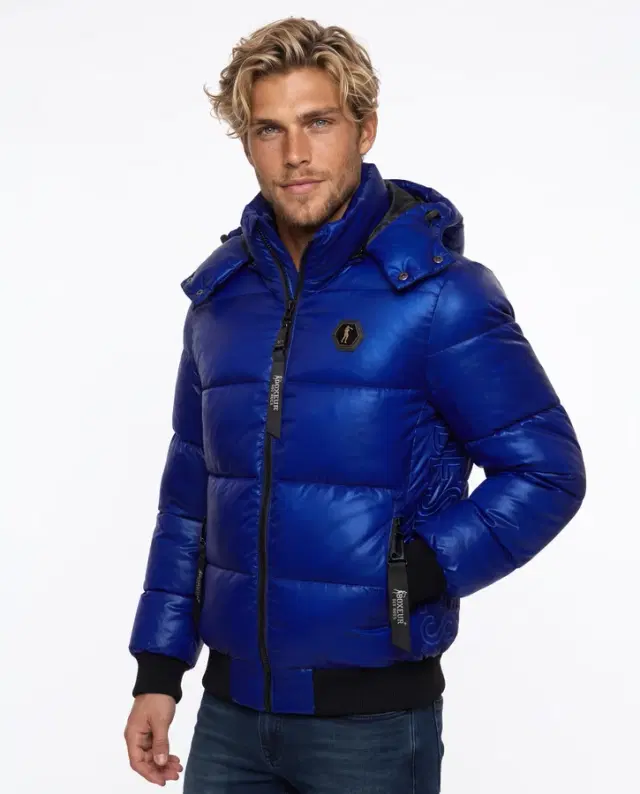 Super Shiny Cyber Blue Padded Jacket Cyber Blue
