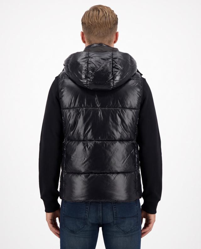 Padded Gilet Black With Detachable Hood Black