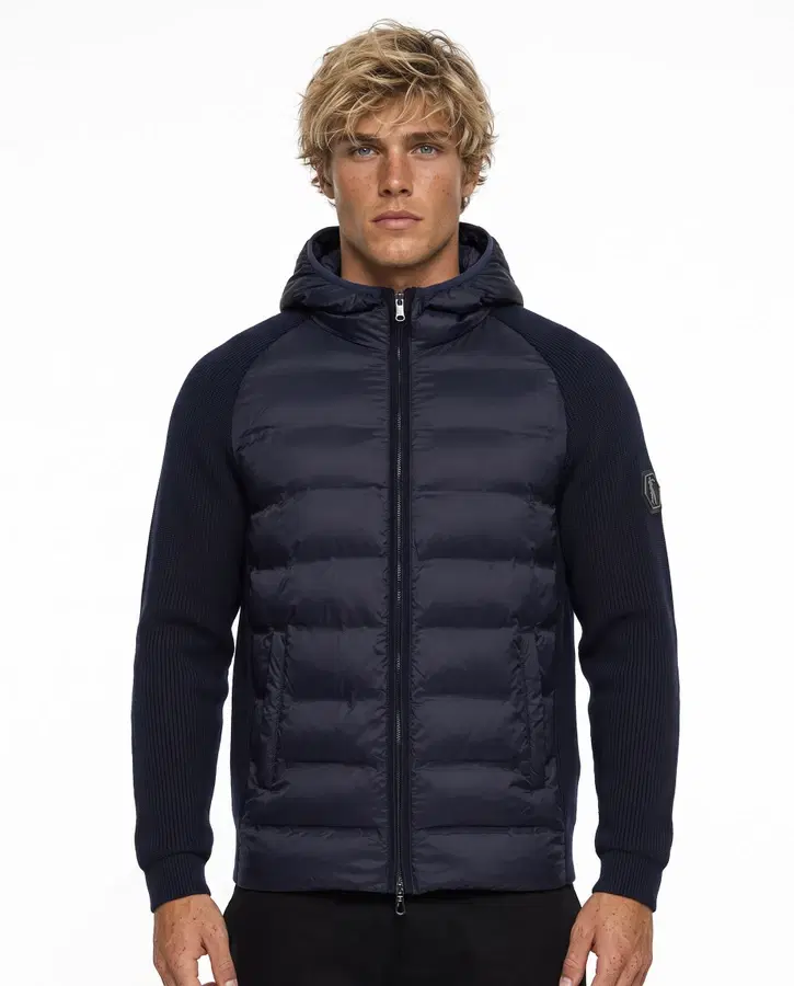 Giacca Imbottita Con Inserti In Tessuto Effetto Maglia Nocturne Fade