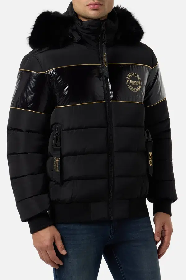 Black Front Insert Jacket Black-Gold