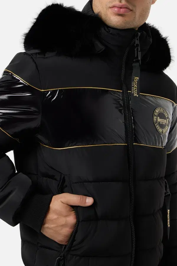 Black Front Insert Jacket Black-Gold
