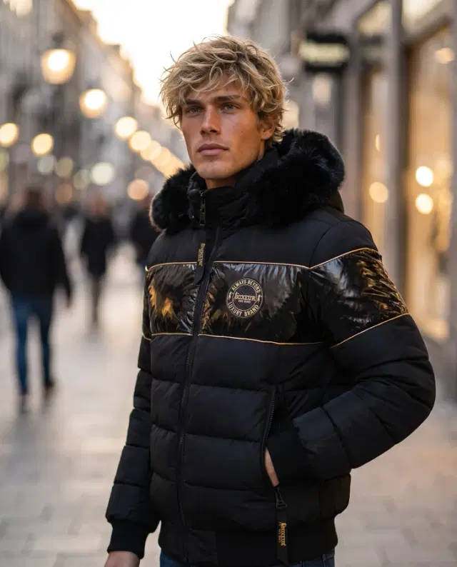 Black Front Insert Jacket Black-Gold