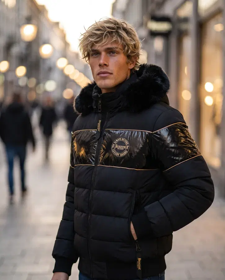Black Front Insert Jacket Black-Gold