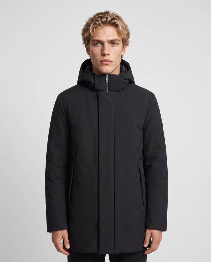 Black Long Technical Jacket Black