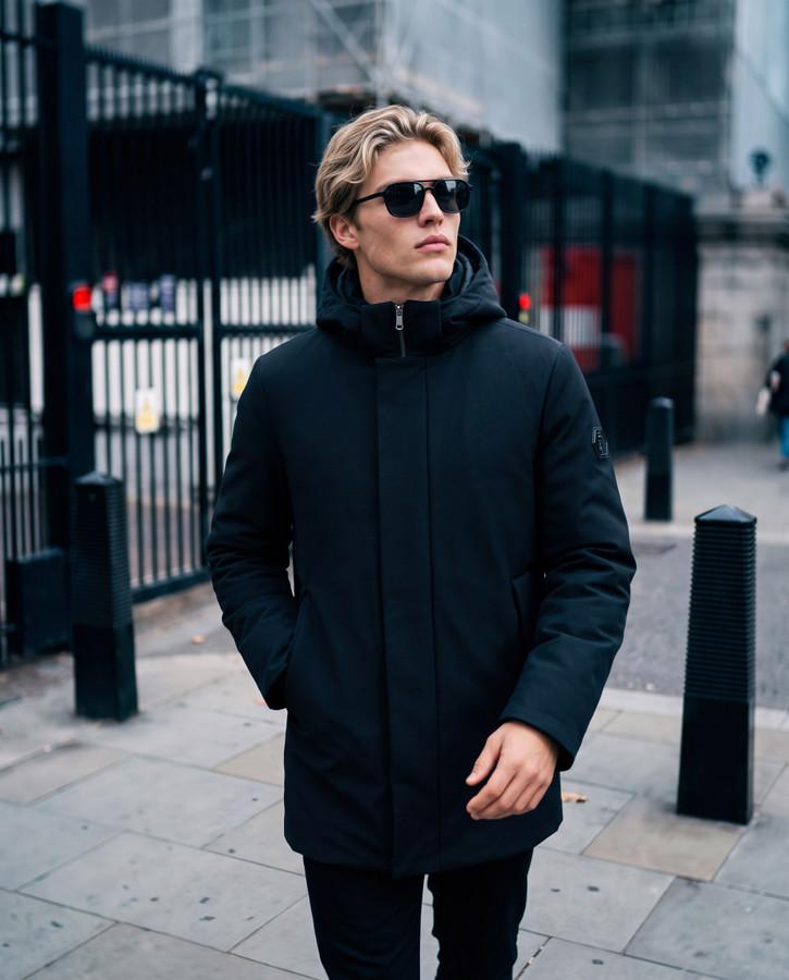 Black Long Technical Jacket Black