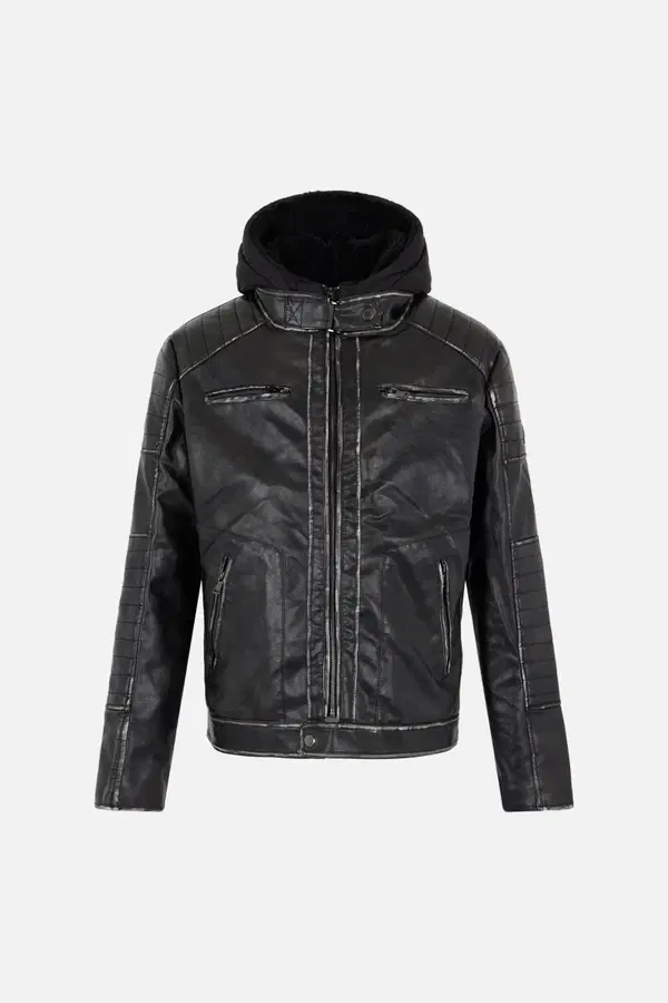 Faux-Leather Black Jacket Black
