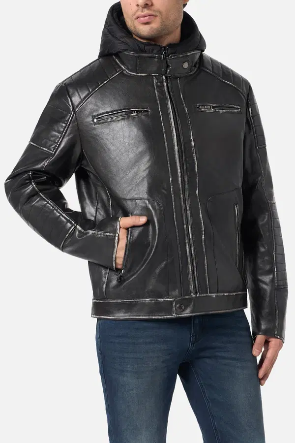 Faux-Leather Black Jacket Black