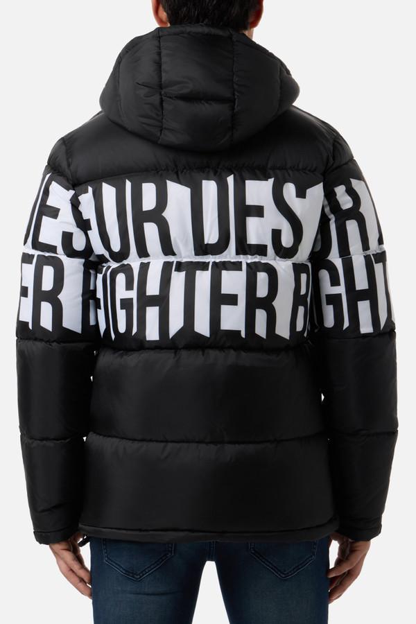 Black All Over Insert Padded Jacket Black