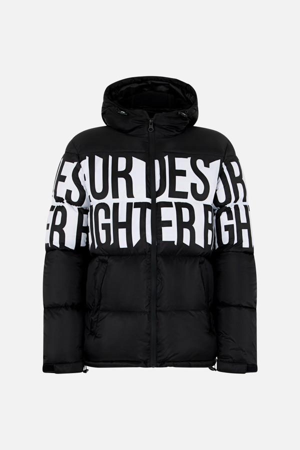 Black All Over Insert Padded Jacket Black