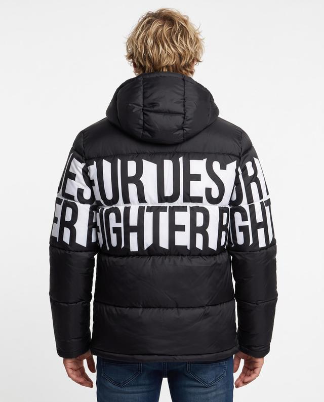 Black All Over Insert Padded Jacket Black