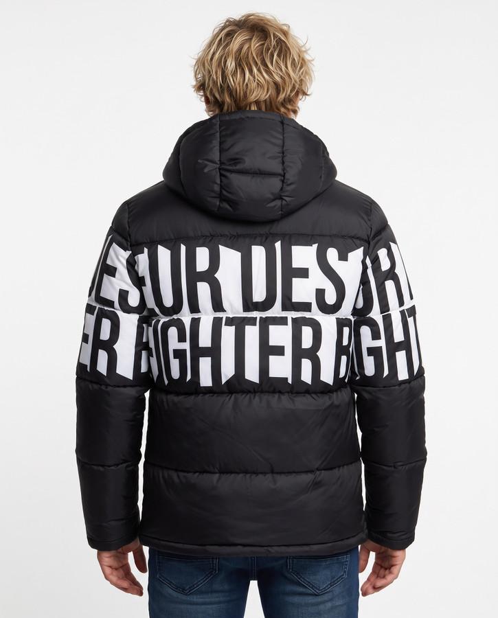 Black All Over Insert Padded Jacket Black