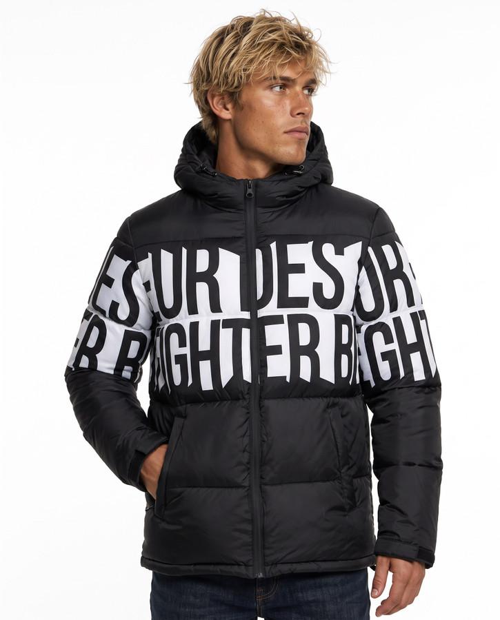 Black All Over Insert Padded Jacket Black