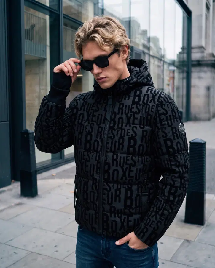 Black All Over Padded Jacket Black