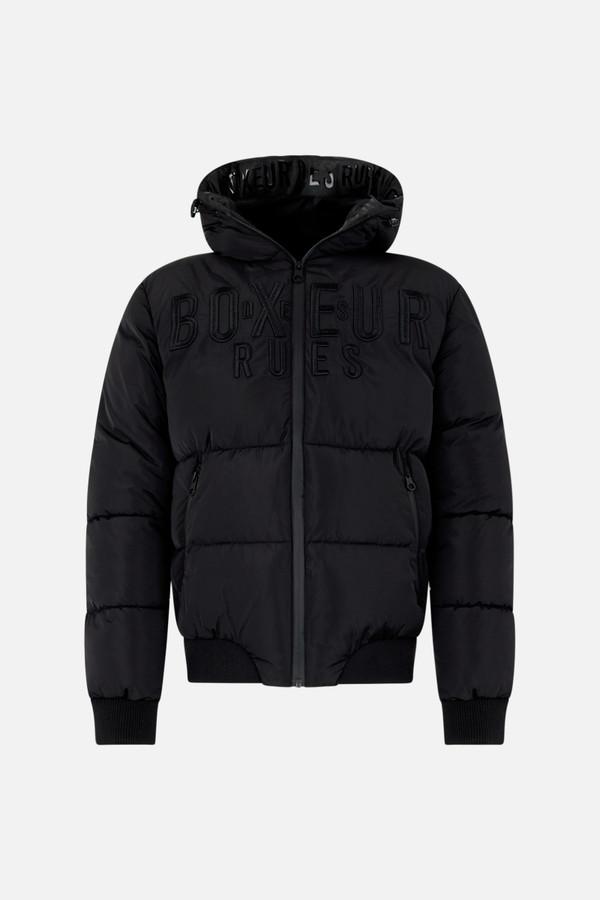 Giacca Imbottita Con Loghi Tono Su Tono Black