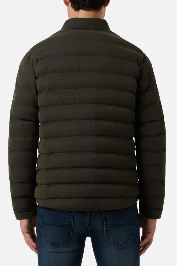 Giacca Imbottita Stile Camicia Verde Oliva