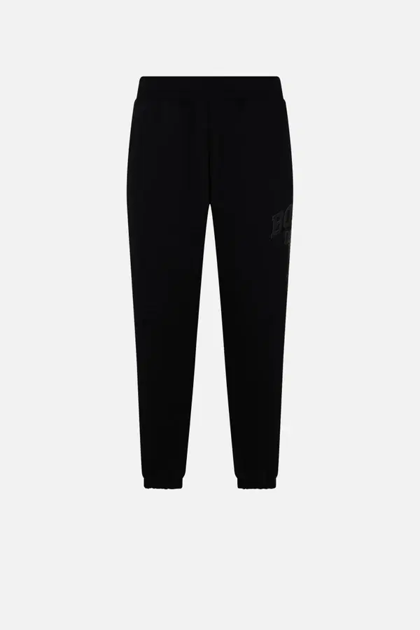 Pantalone Nero Con Logo Laterale