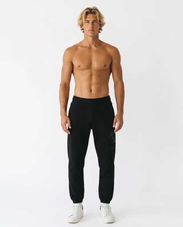 Pantalone Nero Con Logo Laterale