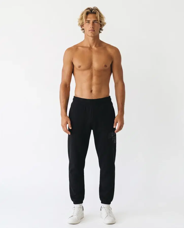 Pantalone Nero Con Logo Laterale
