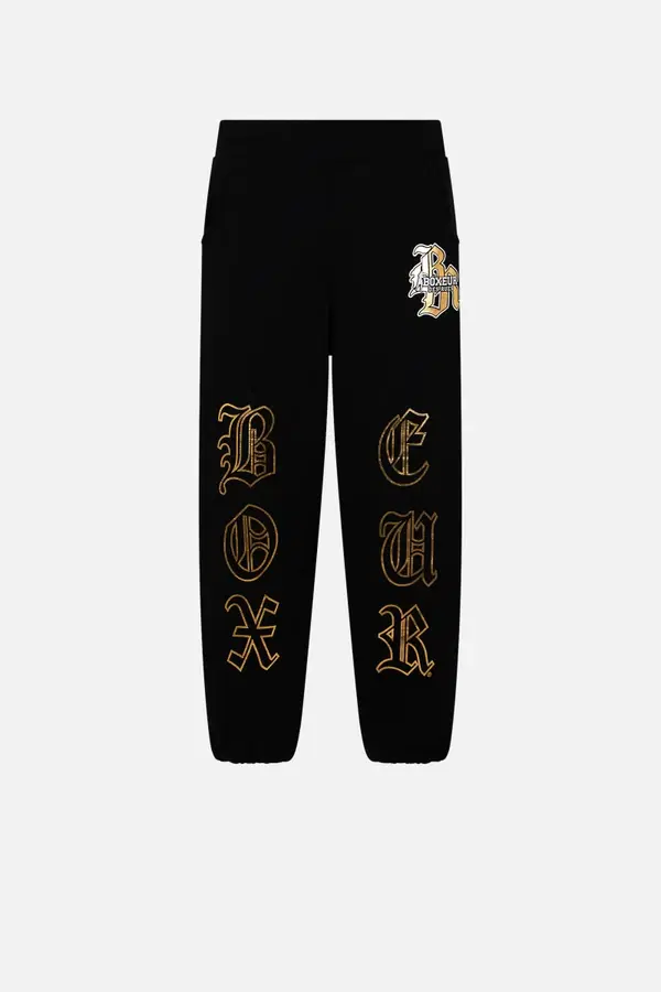 Pantalone Lungo Baggy Nero E Oro