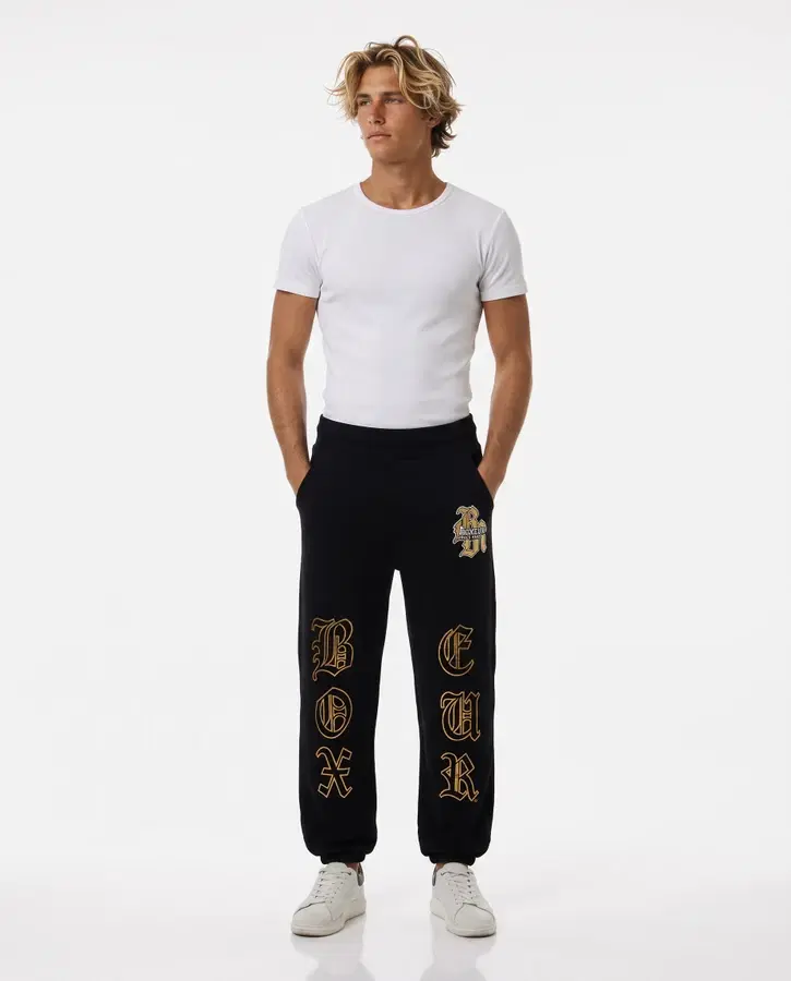 Pantalone Lungo Baggy Nero E Oro