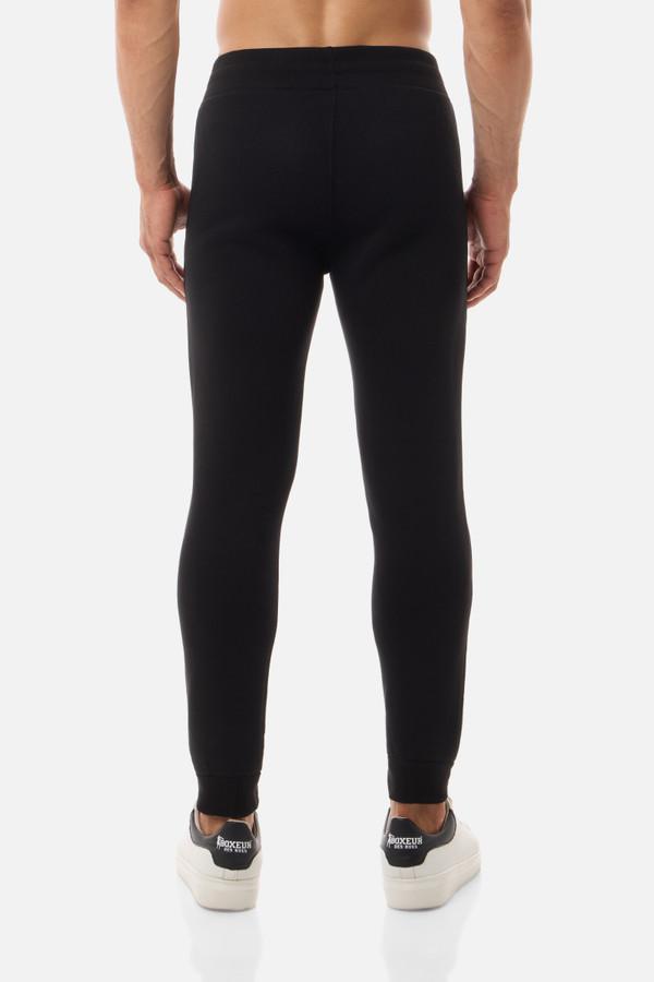 Black Slim Fit Sweatpant With Logo Black-Titanium