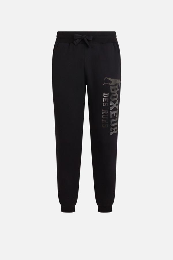 Black Slim Fit Sweatpant With Logo Black-Titanium