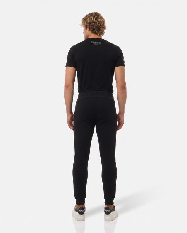 Black Slim Fit Sweatpant With Logo Black-Titanium