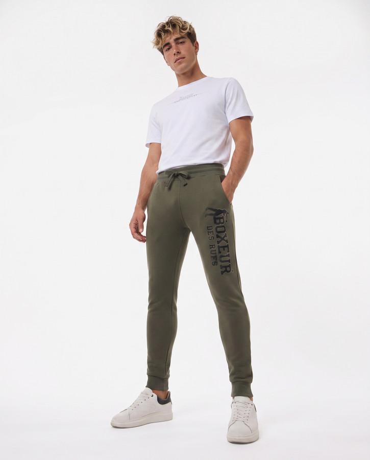 Pantalone Slim Fit Con Logo Olive Green