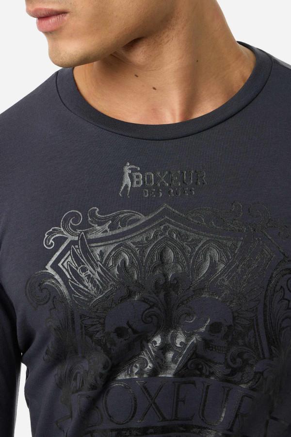 Anthracite Black Printed Long Sleeve T-Shirt Anthracite-Black