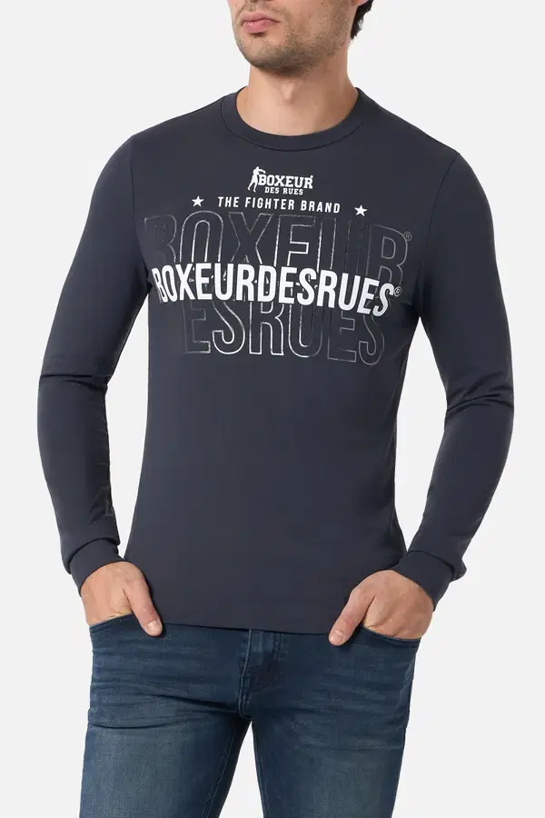 Anthracite Titanium Printed Long Sleeve T-Shirt Anthracite-Titanium
