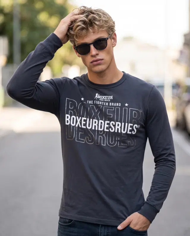 Anthracite Titanium Printed Long Sleeve T-Shirt Anthracite-Titanium