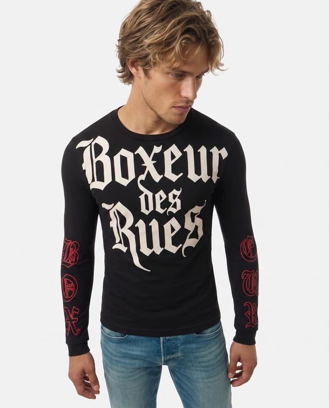Black Printed Long Sleeve T-Shirt Black-Red