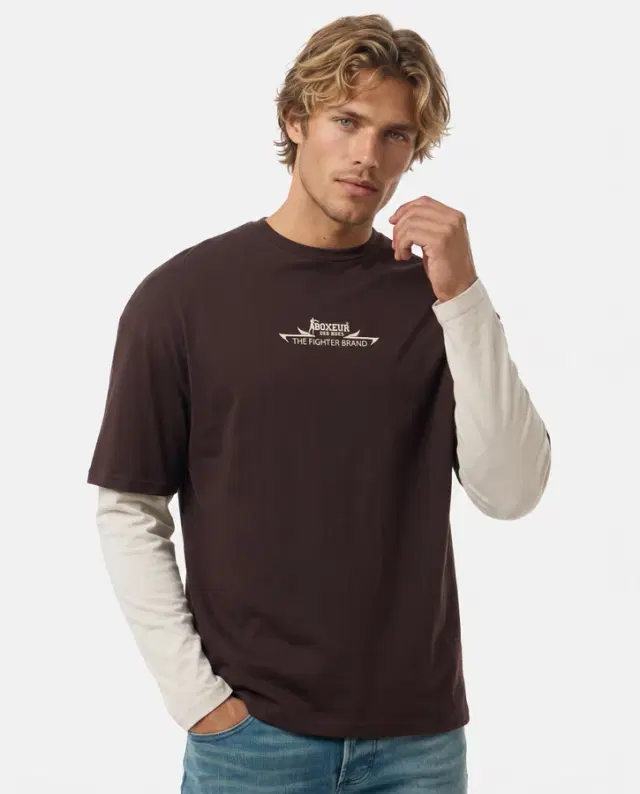 Double Sleeve Over T-Shirt Chocolate Fondant Chocolate Fondant